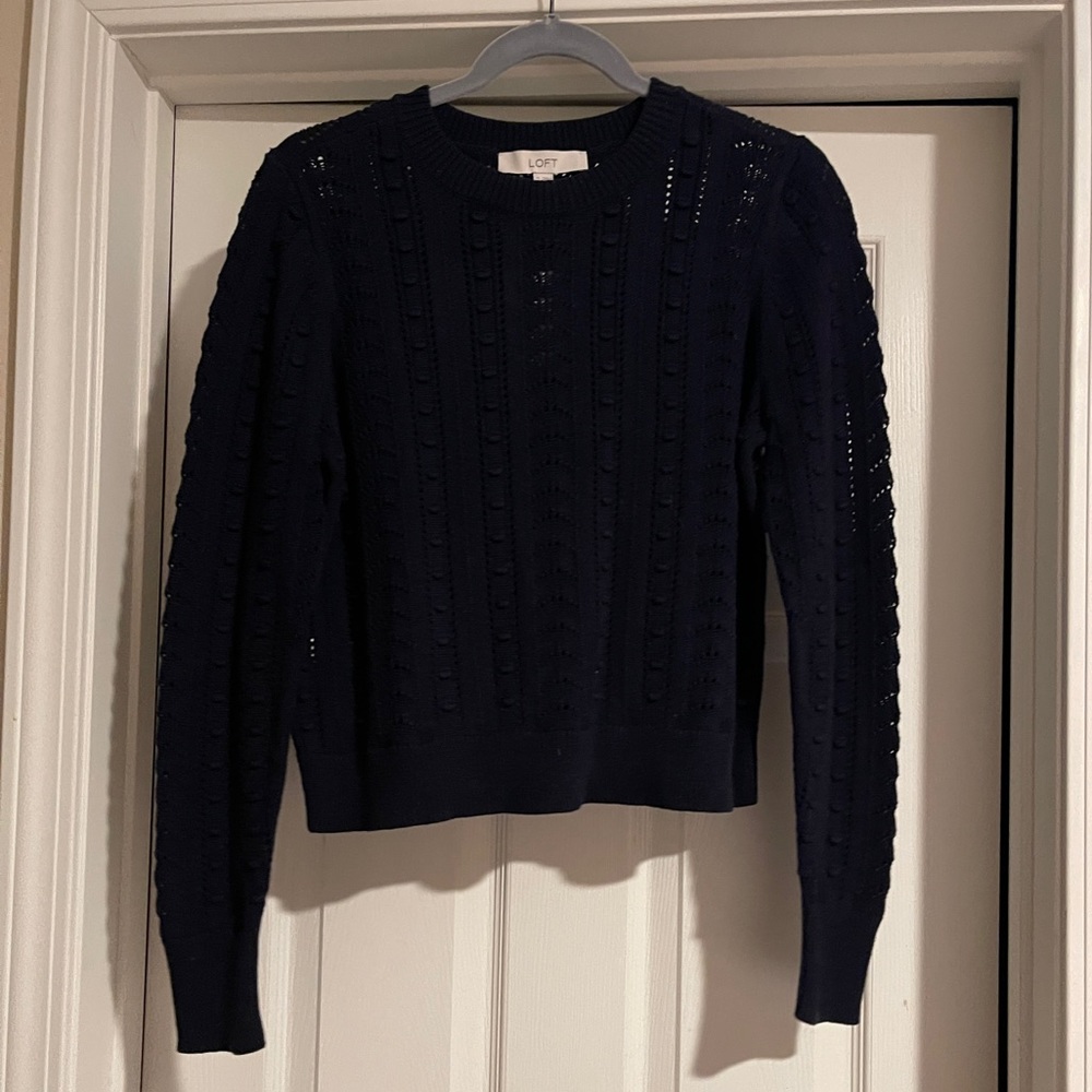 NWT Loft Size Medium Navy Blue Sweater